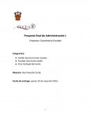 Proyecto final de Administración I. Empresa: Carpintería Escobar