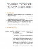 DENSIDAD ESPECÍFICA RELATIVA DE SÓLIDOS
