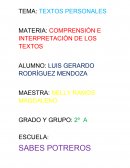 TEMA: TEXTOS PERSONALES