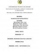 PLANIFICACIÓN ESTRATÉGICA. OBJETIVOS ESTRATÉGICOS