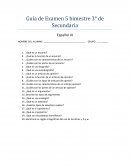 Guia de estudio de español y F.C y E. para 5 bimestre 3° de secundaria