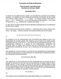 Funciones de Onda de Bariones. Página 1