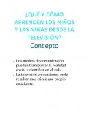 ¿Qué y cómo aprenden los niños y las niñas desde la televisión?