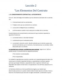 Apuntes 1. EL CONSENTIMIENTO CONTRACTUAL. AUTOCONTRATO.. Página 1