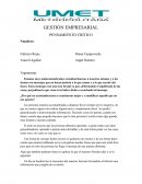 Ensayo de uun Pensamiento critico