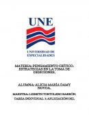 Pensamiento crítico TAREA INDIVIDUAL 3: APLICIACIÓN DEL PENSAMIENTO CRÍTICO.