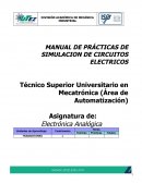 MANUAL DE PRÁCTICAS DE SIMULACION DE CIRCUITOS ELECTRICOS.