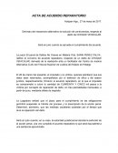Acta de acuerdo reparatorio