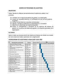 DISEÑO DE PROGRAMA DE AUDITORIA OBJETIVOS. Página 1