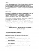 INTRODUCCIÓN AL MANTENIMIENTO INDUSTRIAL Y GENERALIDADES