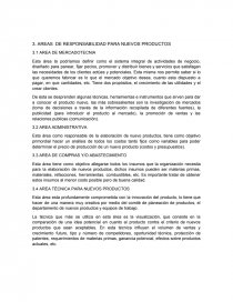 LAS GRANDES AREAS DE RESPONSABILIDAD PARA NUEVOS PRODUCTOS. Página 1