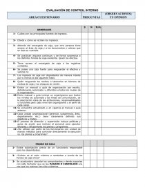 Control interno. Ejercicios para examen. Página 1