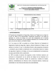 EL Contenido de un Programa de autogestión ante la STPS. y elaboras un resumen.. Página 1