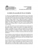 Tema de La Salud y los acuerdos de Paz en Colombia
