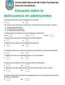 Encuesta sobre la delincuencia en adolescentes