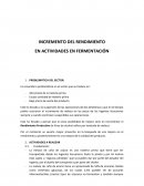 INCREMENTO DEL RENDIMIENTO EN ACTIVIDADES EN FERMENTACIÓN