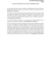 TASAS DE CONSUMO ACTIVAS PASIVAS, REFERENCIALES. Página 1