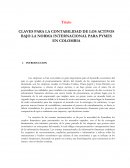 LAS CLAVES PARA LA CONTABILIDAD DE LOS ACTIVOS BAJO LA NORMA INTERNACIONAL PARA PYMES EN COLOMBIA