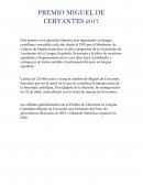 PREMIO MIGUEL DE CERVANTES 2017