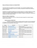 Estatus del Sistema de Gestión de la Calidad ISO 9001