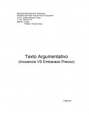 Texto Argumentativo (Inocencia VS Embarazo Precoz)