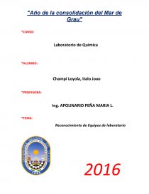 INFORME DE LABORATORIO DE QUIMICA- MATERIALES. Página 1