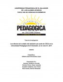 Los efectos del cuidado del ambiente por parte de CECA en la Universidad Pedagógica De El Salvador, en el ciclo 01, 2017
