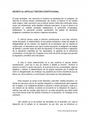 Cual es el Decreto al Artículo Tercero