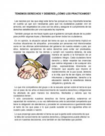 TENEMOS DERECHOS Y DEBERES ¿CÓMO LOS PRACTICAMOS?. Página 1