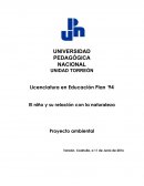 El niño y su relación con la naturaleza. Proyecto ambiental