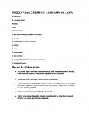 LOS GRANDES PASOS PARA CREAR UN LAMPARA DE LAVA