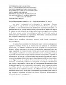 Procesamiento de la información y aprendizaje y procesos cognoscitivos