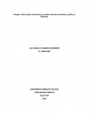 Ensayo crítico sobre la economía y nuestro entorno económico, político y tributario