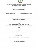 APLICACIÓN DE BUENAS PRÁCTICAS DE MANUFACTURA EN LA EMPRESA (BPM) SUMERSO S.A.