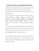 Los Factores que influyen en la productividad de México