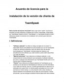 Acuerdo de licencia para la instalación de la versión de cliente de TeamSpeak
