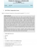 LECTURA: Comprensión Lectora Texto 1: Lee atentamente el siguiente texto y luego responde las preguntas Nº 1, 2, 3, 4, 5,6 y 7