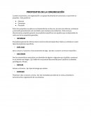 LOS PROPOSITOS DE LA COMUNICACIÓN