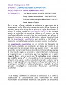 INFORME: LA INVESTIGACION CUANTITATIVA