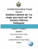 Analisis literario de la mujer que nacio asi
