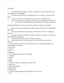 CUESTIONARIO LAS VENAS ABIERTAS. Página 1