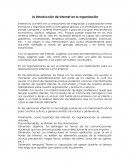 La introducción de internet en la organización