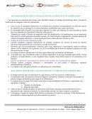 MANUAL DE LABORATORIO RECOMENDACIONES PARA LA REALIZACIÓN DE LAS PRÁCTICAS DE LABORATORIO