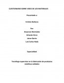 ENSAYO DE EL CUESTIONARIO SOBRE VIDEO DE LOS MATERIALES