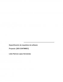 Especificación de requisitos de software Proyecto: [SIS-CONTMMEC]. Página 1