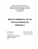 IMPACTO AMBIENTAL DE LOS TIPOS DE ENERGÍA EN VENEZUELA