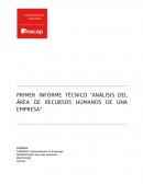 “ANÁLISIS DEL ÁREA DE RECURSOS HUMANOS DE UNA EMPRESA”