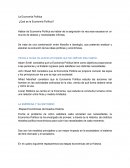 La Economía Política ¿Qué es la Economía Política?