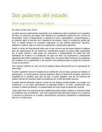 Dos poderes del estado Poder Legislativo vs. Poder Judicial. Página 1
