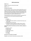 Brief promocional. Nosotras ultra invisible tela tipo rapigel